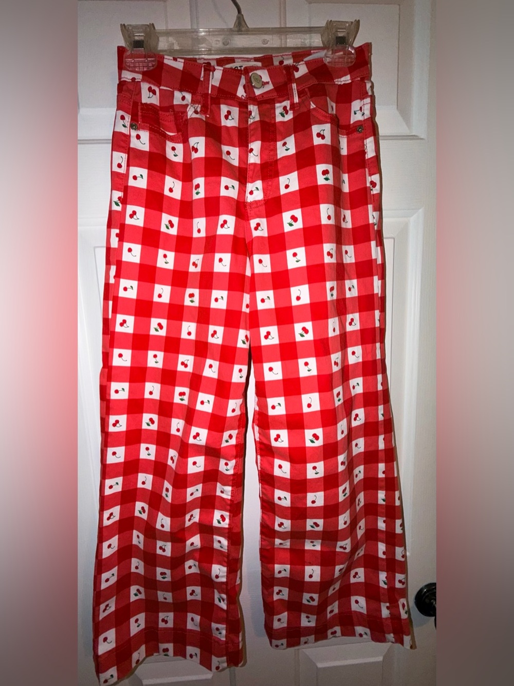 Oat New York Red and White Gingham Cherry Pajama Pants